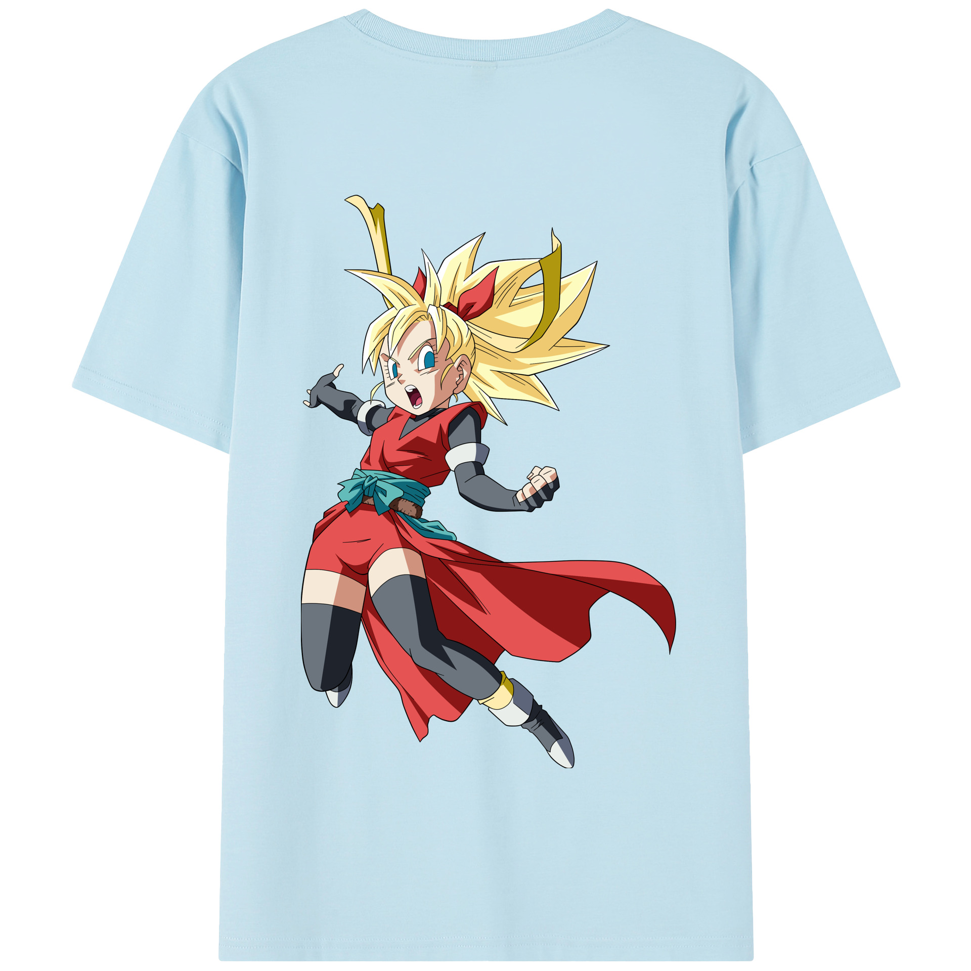 （画像用） ドラゴンボール カリフラ DRAGON BALL Caulifla 綿100％半袖Tシャツ（背面プリント）